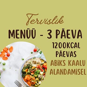 Dieet kaalu alandamiseks. Tervislik menüü